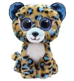 PELUCHE TY BEANIE BOOS - COBALT LE LÉOPARD MARRON ET BLEU PETIT 6